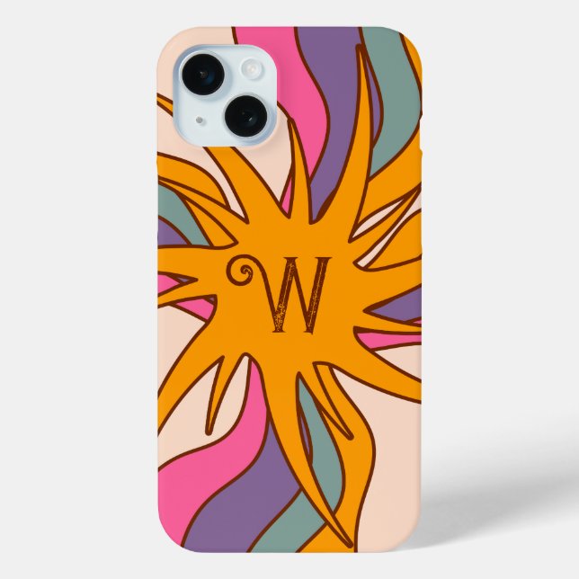 Personalisiert Retro Rosa, Blau, Gold, Braun Case-Mate iPhone Hülle (Rückseite)