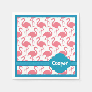 Personalisiert Retro Rosa Flamingo Party Napkins Serviette