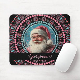 Personalisiert Retro Santa Pinkmas Floral Mandala Mousepad