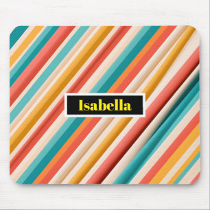 Personalisiert Retro Stripte Mousepad Bunt