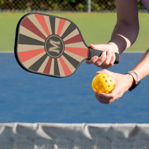 Personalisiert Retro Sunburst - Route 66 Farbe Pickleball Schläger