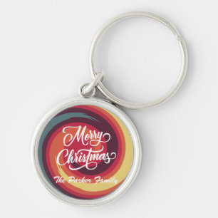 Personalisiert Retro Thema Weihnachten Schlüsselan Schlüsselanhänger