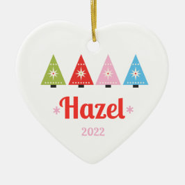 Personalisiert Retro Weihnachtsbäume Custom Hausti Keramik Ornament