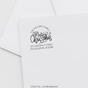 Personalisiert Retro-Weihnachtsrücksendeadresse Permastempel
