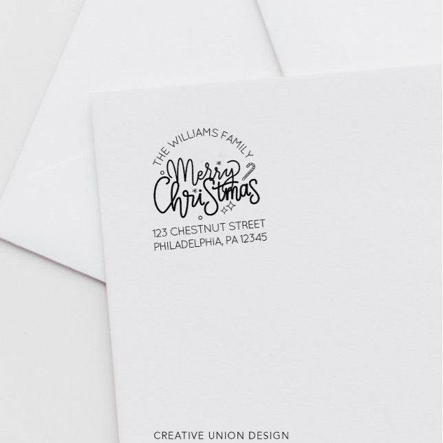 Personalisiert Retro-Weihnachtsrücksendeadresse Permastempel (Von Creator hochgeladen)