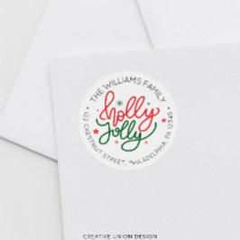 Personalisiert Retro-Weihnachtsrücksendeadresse Runder Aufkleber