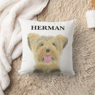 Personalisiert Reversible Yorkie Yorkshire Terrier Kissen