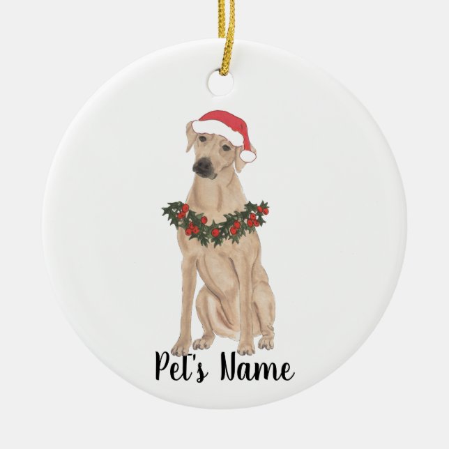 Personalisiert Rhodesian Ridgeback Keramik Ornament (Vorne)