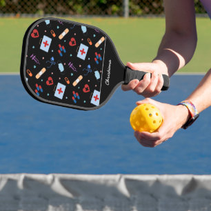 Personalisiert RN Nurse   Medizinisches Muster Pickleball Schläger