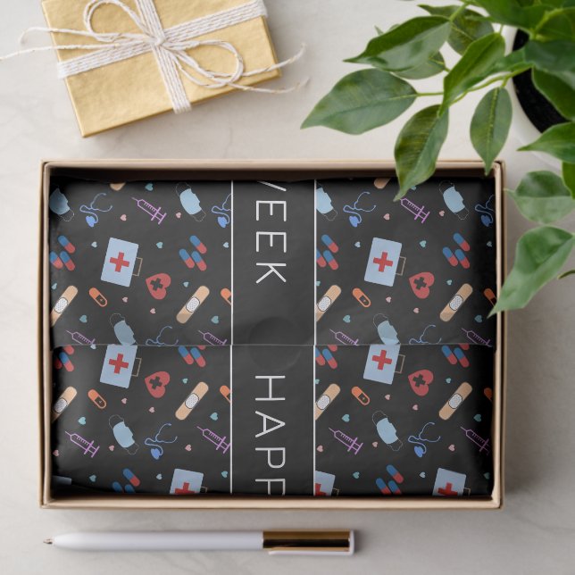 Personalisiert RN Nurse | Medizinisches Muster Seidenpapier (Geschenk)