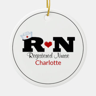 Personalisiert Rn Nurse Weihnachten Keramikornament