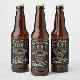 Personalisiert Rodeo Old West Steer Roping Legends Bierflaschenetikett