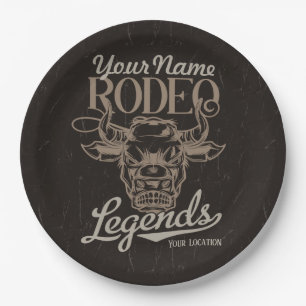 Personalisiert Rodeo Old West Steer Roping Legends Pappteller