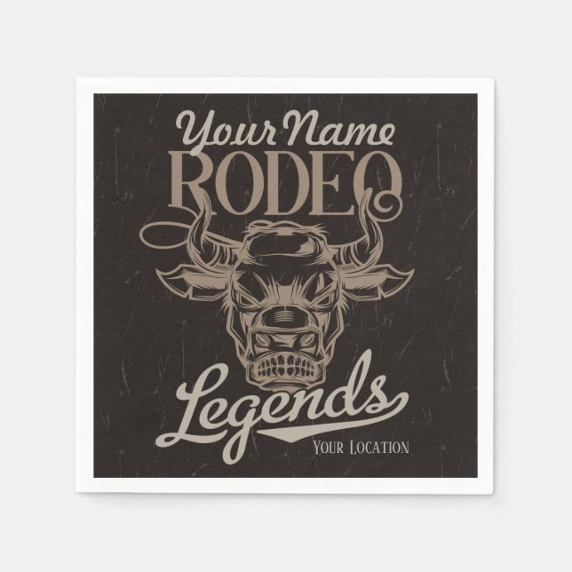 Personalisiert Rodeo Old West Steer Roping Legends Serviette (Vorderseite)