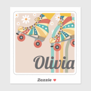 Personalisiert Roller Skaten Name Notebook-Aufkleb Aufkleber