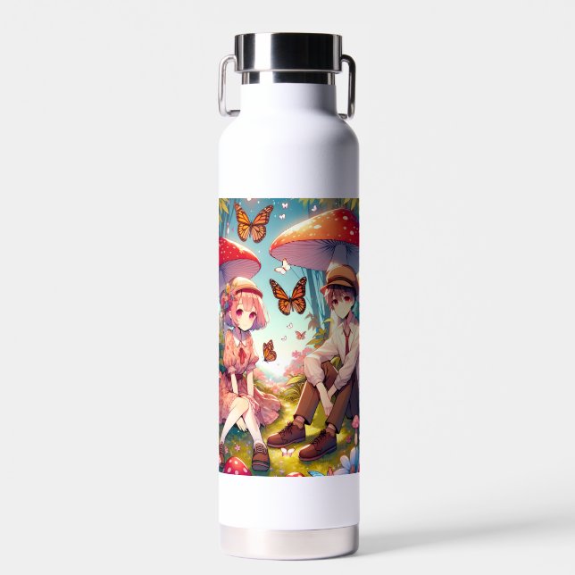 Personalisiert Romantischer Anime Couple Trinkflasche (Vorne)