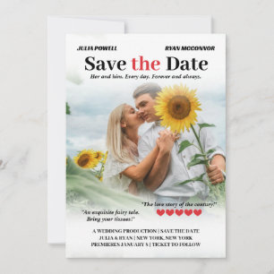 Personalisiert Romcom Poster Foto Save the Date