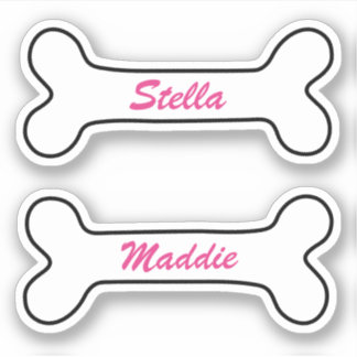 Personalisiert rosa Aufkleber für Hunde