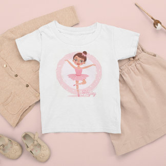 Personalisiert rosa Ballerina Kleinkind T-shirt