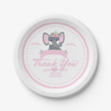 Personalisiert rosa Blumendusche niedlich Elephant