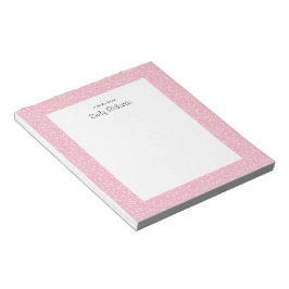 Personalisiert rosa Blumenmuster gemustert Notepad Notizblock