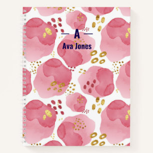 Personalisiert rosa BlumenNotebook - Individuelle Notizbuch