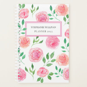 Personalisiert rosa Blumenplaner Planer