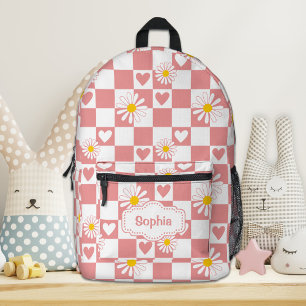 Personalisiert rosa Checker Bedruckter Rucksack