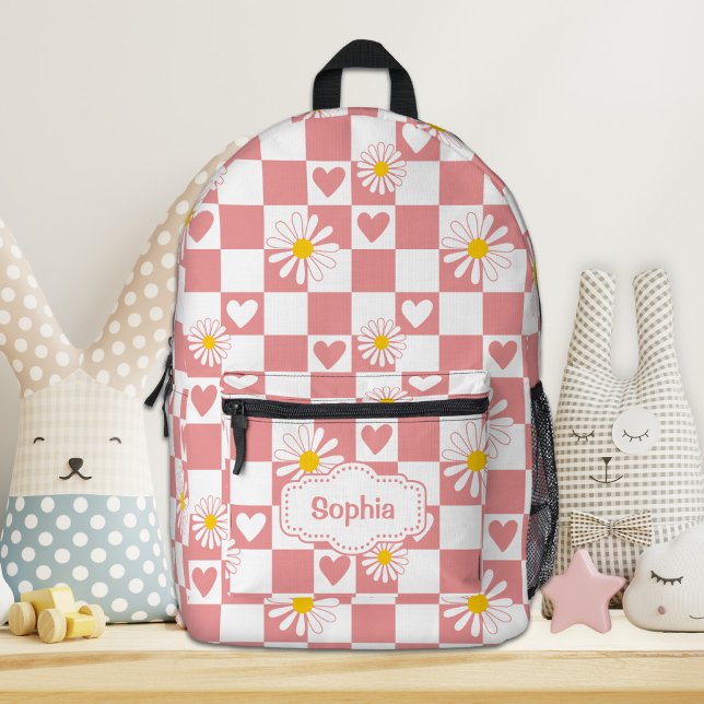 Personalisiert rosa Checker Bedruckter Rucksack (Von Creator hochgeladen)