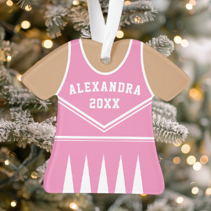 Personalisiert rosa Cheerleader Uniform Ornament