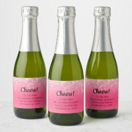 Personalisiert rosa Dripping Glitzer Trendy Weddin