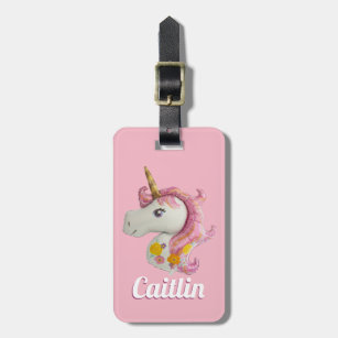 Personalisiert rosa Einhorn Gepäckanhänger