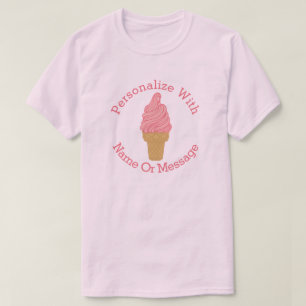 PERSONALISIERT rosa Eiscreme T-Shirt