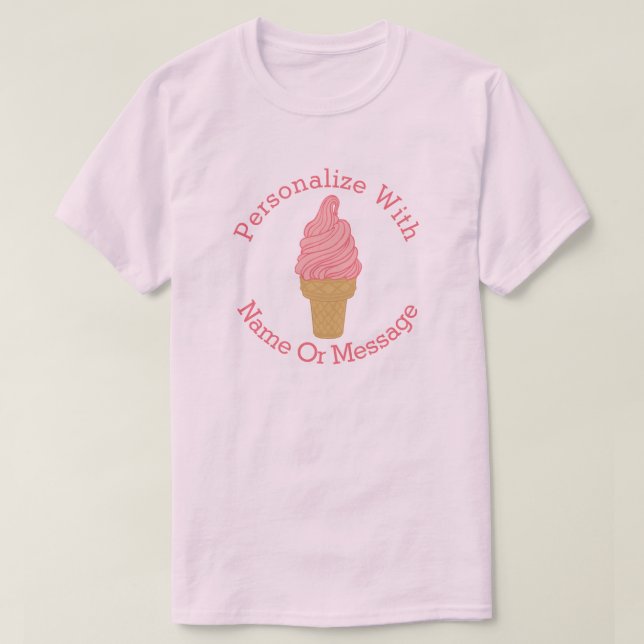 PERSONALISIERT rosa Eiscreme T-Shirt (Design vorne)