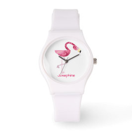 Personalisiert rosa Flamingo Bird Armbanduhr