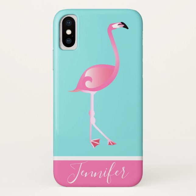 Personalisiert rosa Flamingo Case-Mate iPhone Hülle (Rückseite)