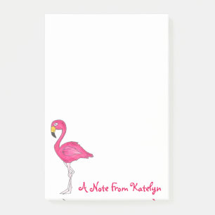 Personalisiert rosa Flamingo Tropical Island Bird Post-it Klebezettel