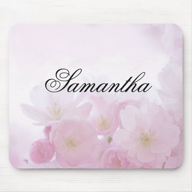 Personalisiert rosa Floral Mousepad (Vorne)