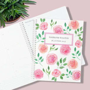 Personalisiert rosa Floral Planer