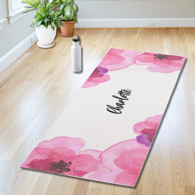 Personalisiert rosa Floral Yogamatte (Von Creator hochgeladen)