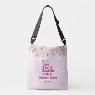 Personalisiert rosa florale DON Nurse Crossbody Ba Tragetaschen Mit Langen Trägern