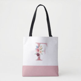 Personalisiert rosa florale Monogramm Buchstabe F