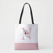 Personalisiert rosa florale Monogramm Letter N