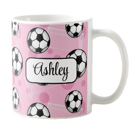 Personalisiert-Rosa-Fußball-Tasse Kaffeetasse