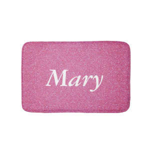 Personalisiert rosa Glitzer Badematte