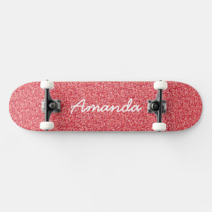 Personalisiert rosa Glitzer Skateboard