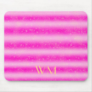 Personalisiert-Rosa-Glitzer-Streifen Mousepad