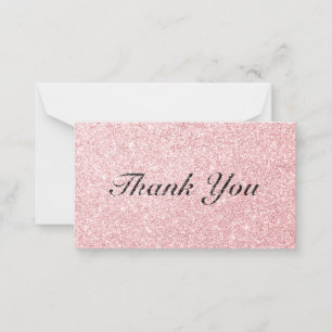 Personalisiert rosa Glitzer Style Danke Karte