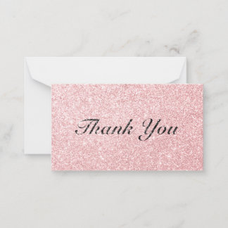 Personalisiert rosa Glitzer Style Danke Karte