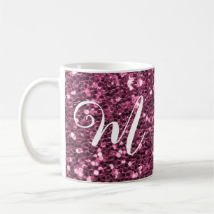Personalisiert rosa Glitzer Zwei-Tone-Kaffee-Tasse Kaffeetasse